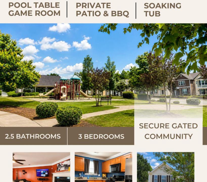 Atlanta House | 3BR Gem with Pool Table at Gated Community with Children's Playground