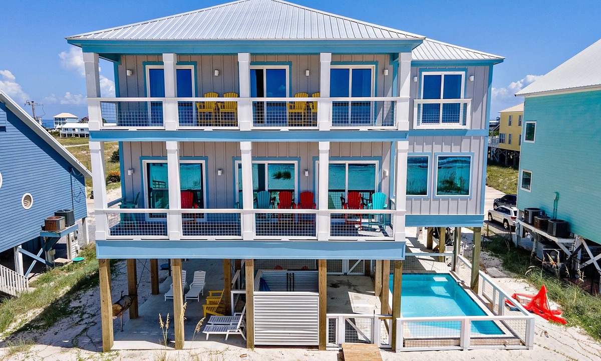 Fort Morgan House | Brand New Morgans Bliss 8 bedroom Beach House Fort Morgan private pool by Prickett Properties