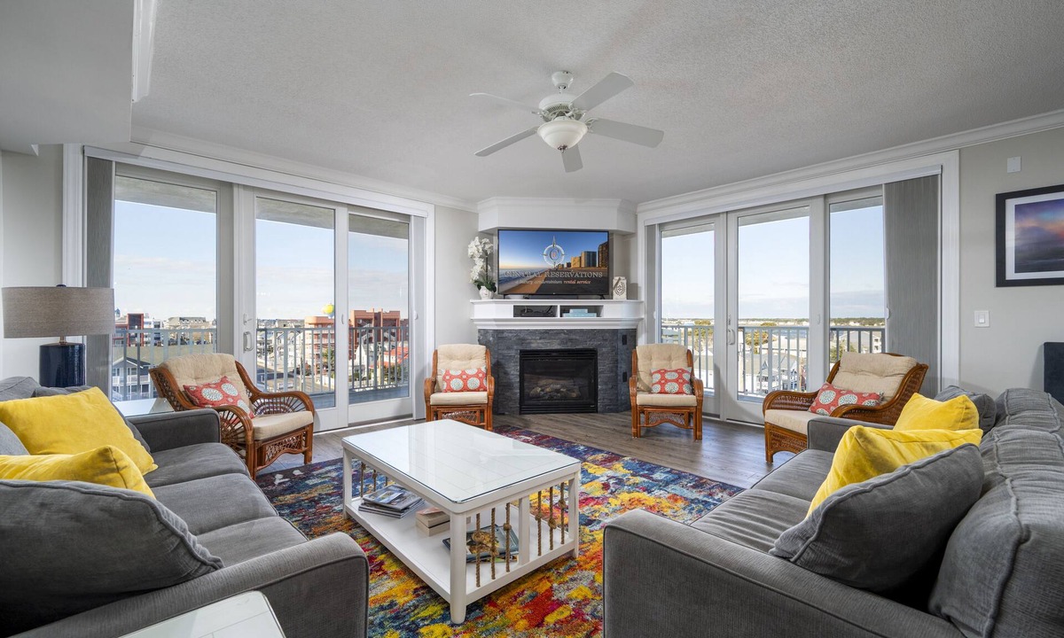 Ocean City Condo | Enjoy a large, spacious designer unit with all the extras plus an indoor pool, outdoor pool, fitness room, assigned parking and shops on the ground level.