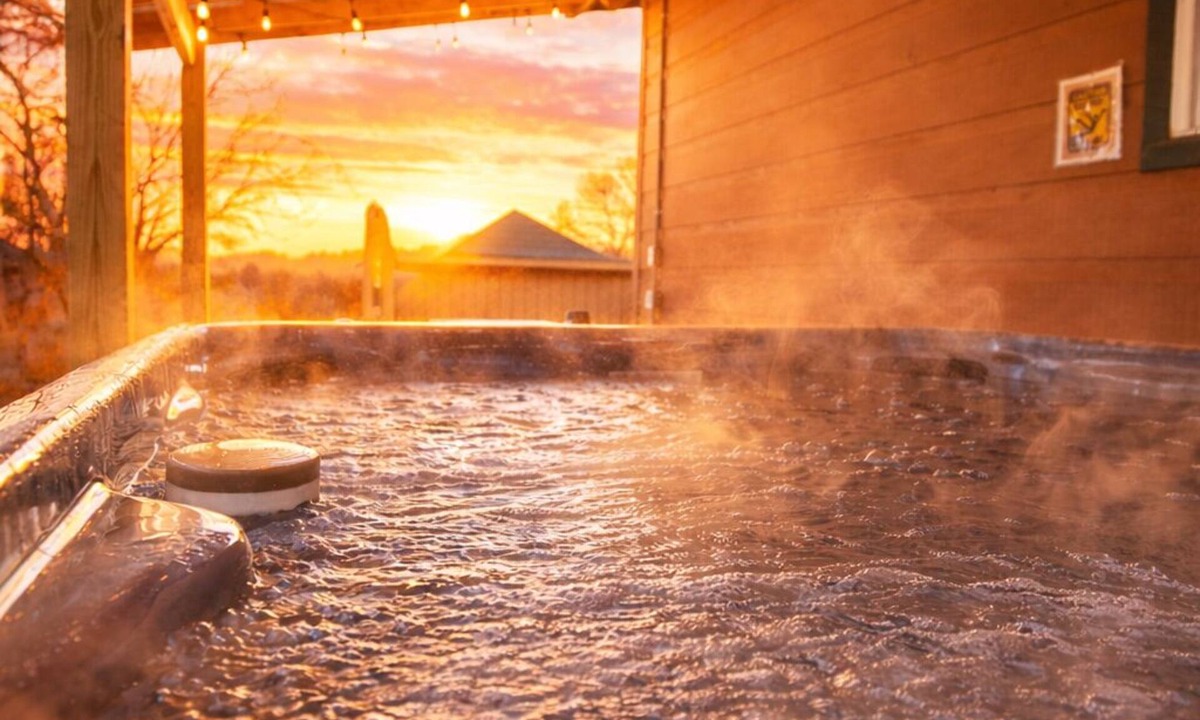 Rocky Grove Cabin | Family Cabin with Hot Tub and Game room and Fire pit