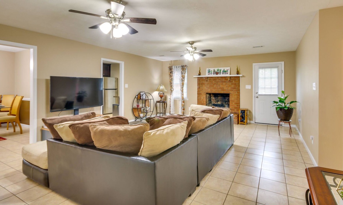 Peach Orchard House | Hephzibah Vacation Rental: Patio w/ Charcoal Grill