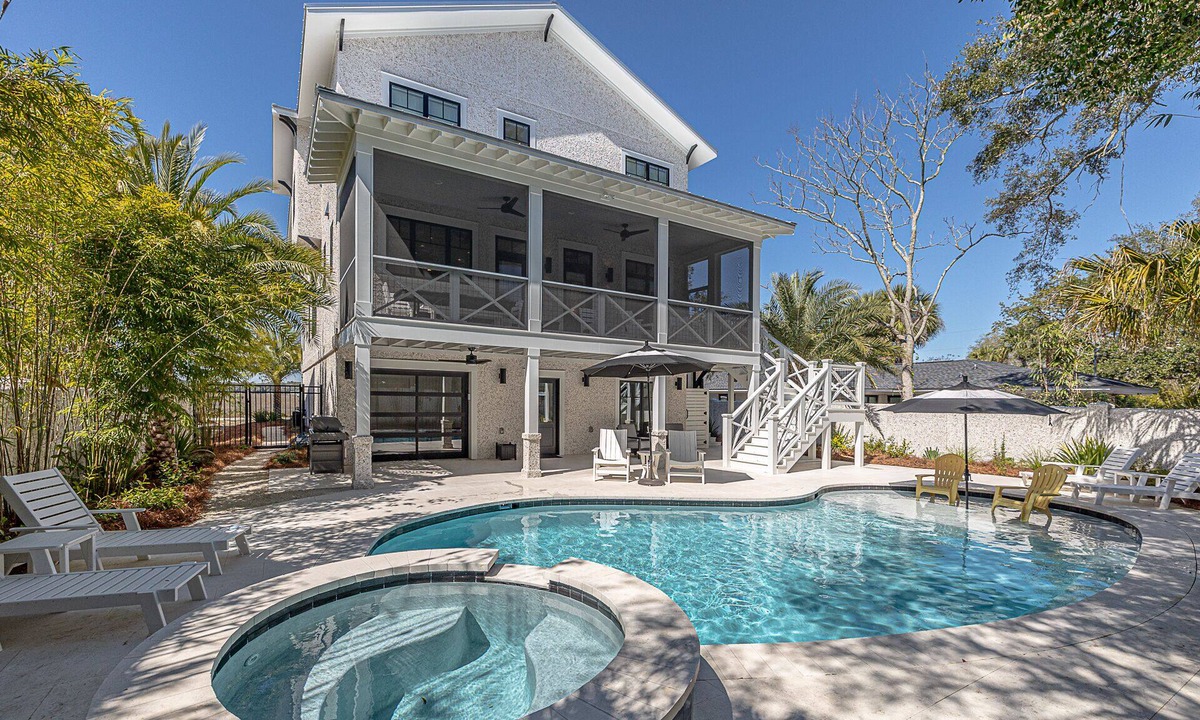 East Beach House | Large marsh front home with private pool and short walk to beach.