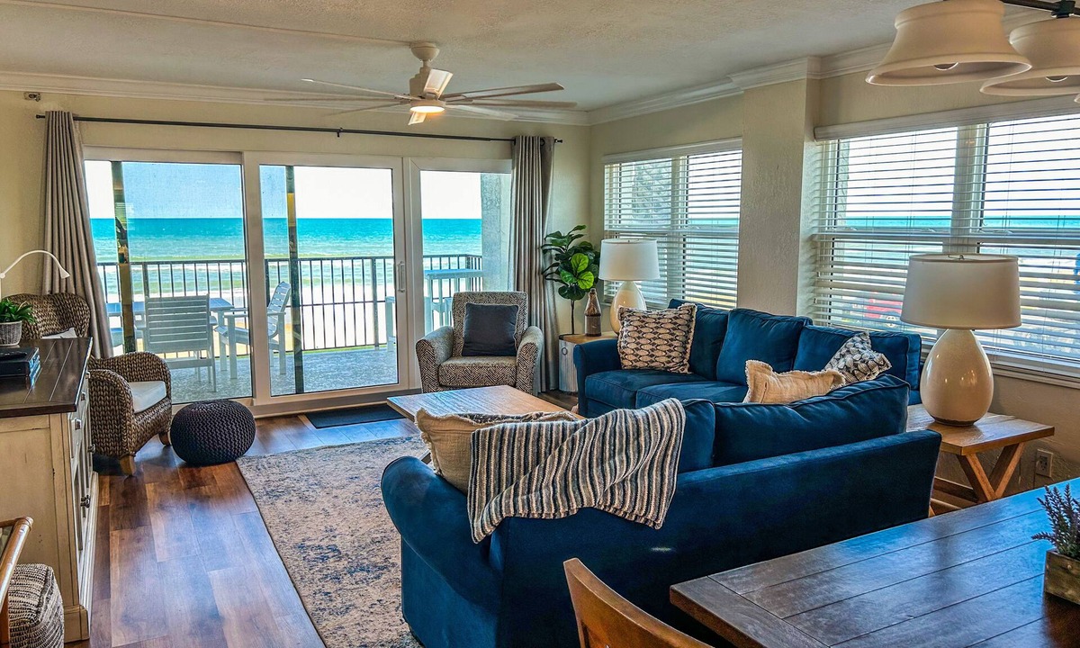 New Smyrna Beach Condo | Luxury Direct Oceanfront Corner Condo on New Smyrna’s No-Drive Beach Sleeps 8 🏖️