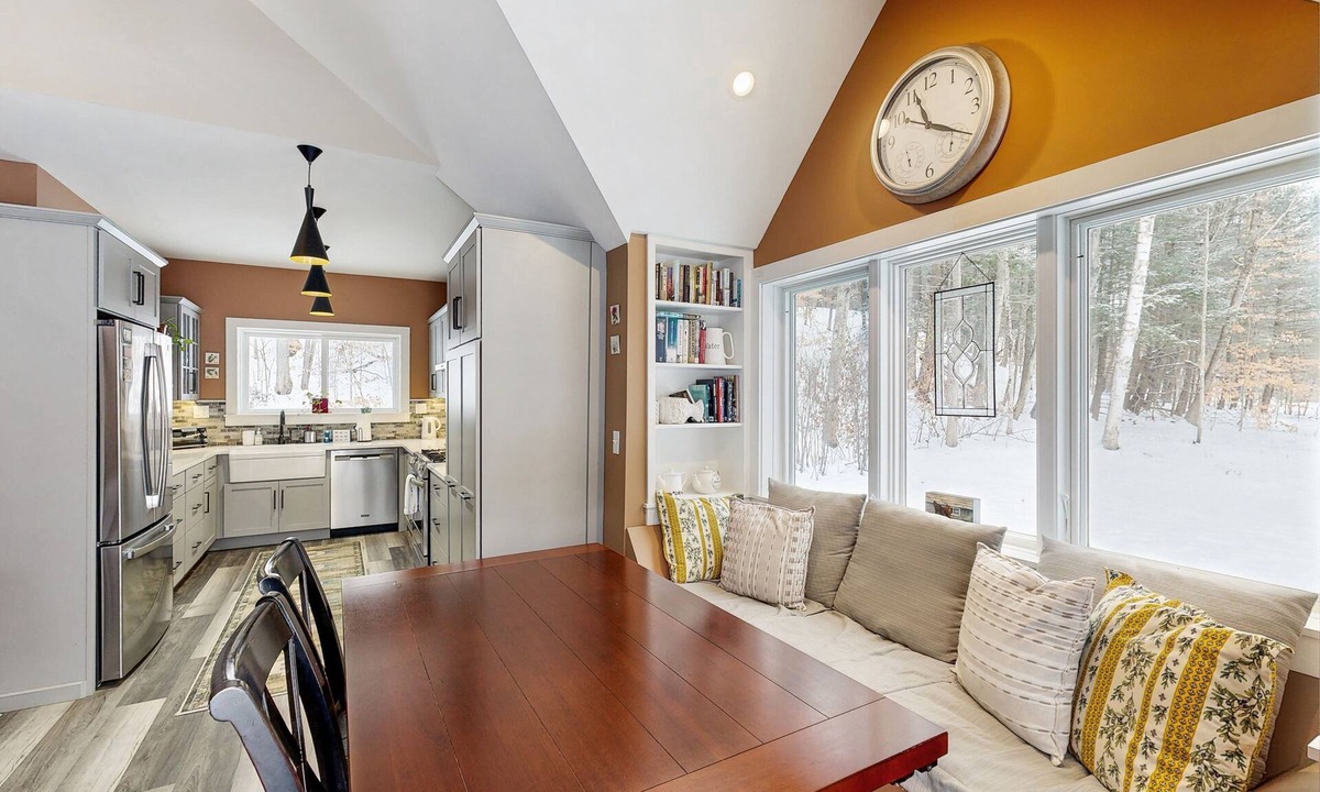 Newfane House | Peaceful riverfront house, dog-friendly, woodstove, decks, bbq, firepit, dock