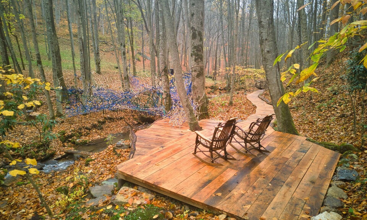 Hot Springs Cabin | Secluded Nature Retreat: Views, 5 Miles Pvt. Hiking Trails, Waterfall & Tree Net
