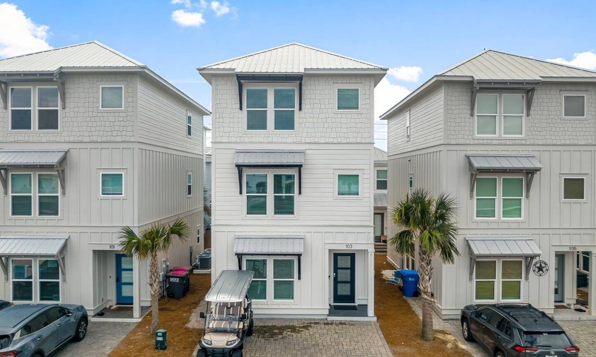 Inlet Beach Heights House | Walk to the Beach + Golf Cart | 4BR PCB Luxe Home with 30A Vibes