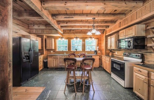 Mars Hill House | 2 Cabins on Private Pond Sleeps 30 Sauna Hot Tub