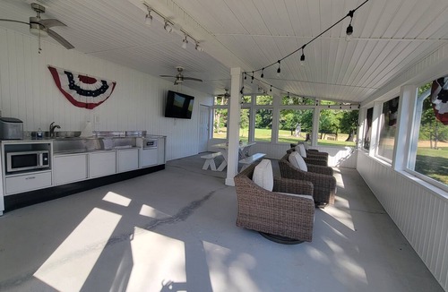 Dandridge Apartment | 20% Off Lakefront Tiny Bird Dock, Hot Tub, Firepit, Boat House, ParkLike Setting