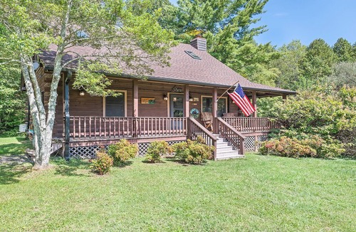 Hemphill Heights Cabin | 2BD 2BA Cozy Log Cabin, Easy Paved Access, View, Gas Log, Hot Tub, Wifi Pond