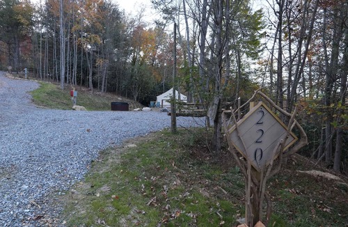 Waynesville RV Rental | Brand New! Camp #4 with Bathhouse