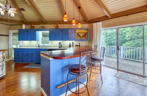 Lake Toxaway House | Countryside home with gorgeous mountain view, fireplace & huge deck