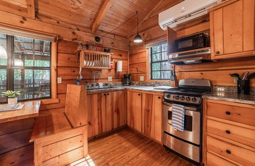 Hot Springs Cabin | Cozy Cabin w/Hot Tub & Fenced in Yard for Pets
