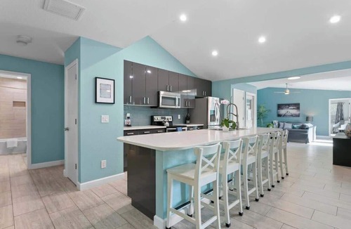 Palm Harbor House | Crystal Beach Paradise | Heated Pool, Spa, Firepit