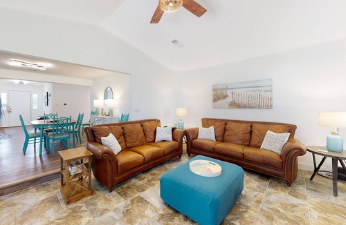 Oak Court House | Dog-friendly home near beach / park with game room, AC, & W/D