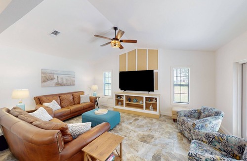Oak Court House | Dog-friendly home near beach / park with game room, AC, & W/D