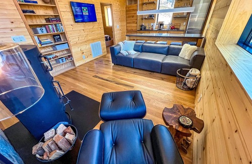 West Jefferson Cabin | Enchanted Escape- Modern Mtn Home w/Hot Tub & Views | Near West Jefferson