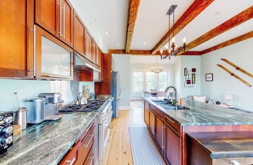Waterbury Center House | Enchanting farmhouse with a hot tub, grill, children's items, & mountain views