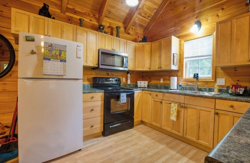 Rocky Grove Cabin | Family Cabin with Hot Tub and Game room and Fire pit