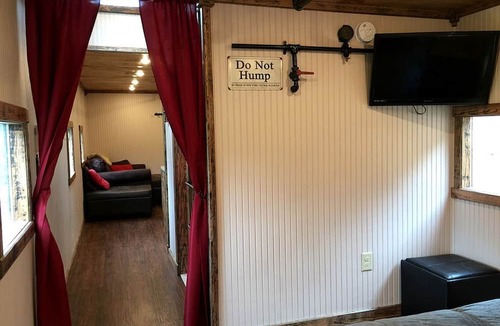 Clyde House | Glamping Caboose Rental Perfect for Families near Clyde, North Carolina
