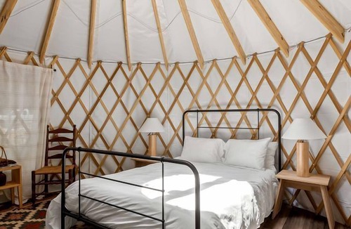 Rocky Grove RV Rental | Great Smoky Mountain National Park Glamping Destination in this Cute Yurt Rental in Cosby, Tennessee