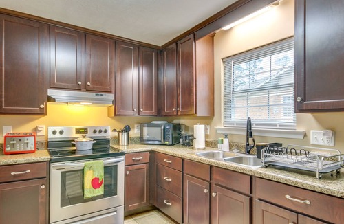 Peach Orchard House | Hephzibah Vacation Rental: Patio w/ Charcoal Grill
