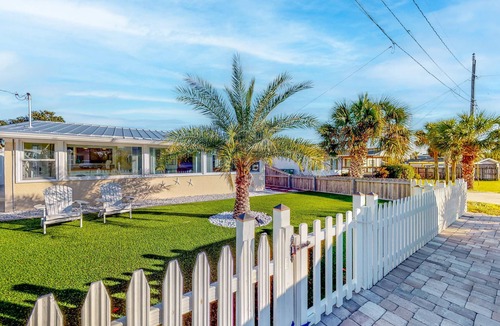 Kiska Beach House | Home with pool, central AC, & washer/dryer - walk minutes to beach