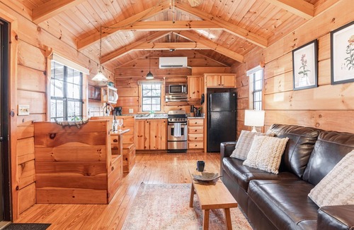 Hot Springs Cabin | Honeymoon Log Cabin w/Wooded Mountain Views