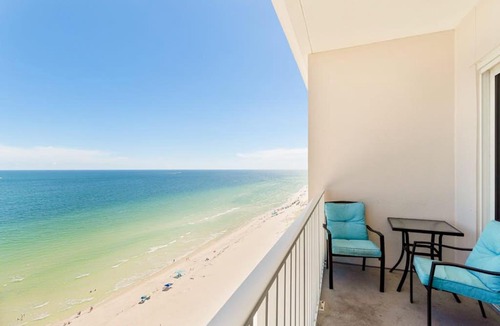 Ono Island Apartment | Inviting Gulf-front condo In Perdido Key with waterfront pool hot tub and oceanfront balcony