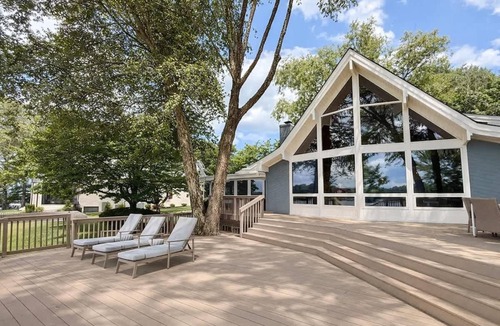 Mooresville House | Lakefront Home w/Deep Water Dock, Firepit, Kayaks