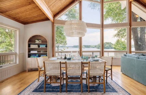 Mooresville House | Lakefront Home w/Deep Water Dock, Firepit, Kayaks