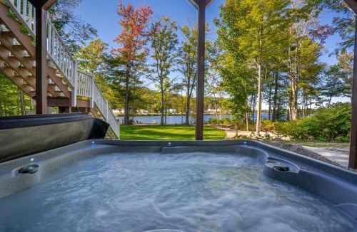 Lebanon House | Lakefront Home with Private Beach Access & Hot Tub