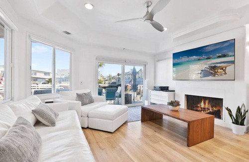 Balboa Island House | Large home at Center of Island, water views, garage, fire pit, dock, AC, linens