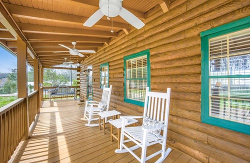 Mayhew Cabin | Log Cabin, 2-Story Dock, Mile Long Lake View!
