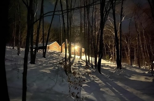 Sandgate Cabin | Log Cabin Rental for Eight Guests with Walk-Out Bedroom near Manchester, Vermont