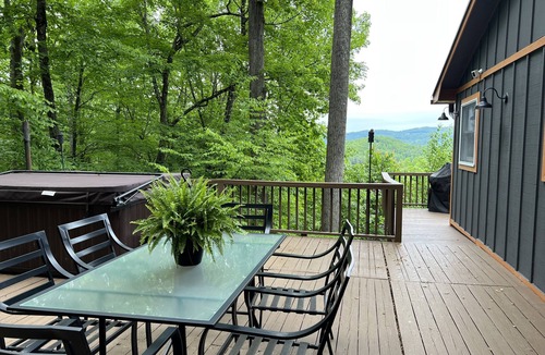 Elk Park House | Long range views. Sleeps 10! Hot tub, game tables and close to everything!
