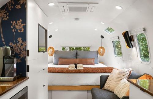 Pisgah Forest House | Luxury Airstream w hot tub, king bed, & grill