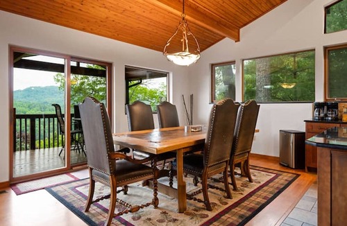 Clyde House | Misty Mountain Retreat | Secluded Mountain Views, Outdoor Fireplace + Game Room