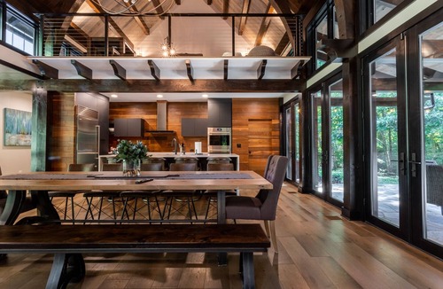 Maggie Valley House | Modern Mountain Creekhouse | Stunning Home with Impeccable Architecture Fireplace, and Fire Pit