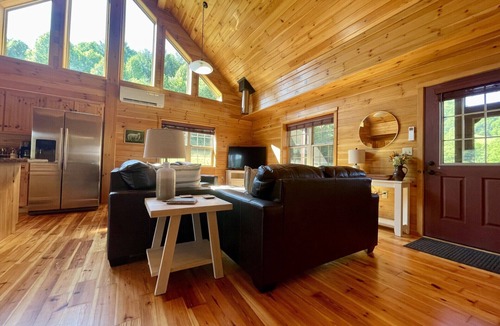 Hot Springs Cabin | Open! WNC Mountain House w/New Furniture, Hot Tub, Lovely Setting on Sheep Farm