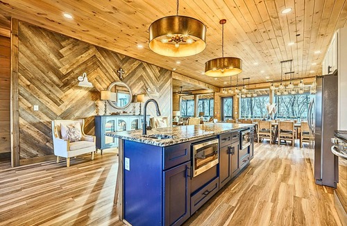Sevierville Cabin | Private Indoor Pool Mountain Views Sleeps 36