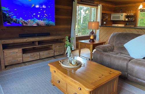 Mount Airy Cabin | Red-Roof 17-Acre Cabin Estate with Hot Tub and Blue Ridge Views!