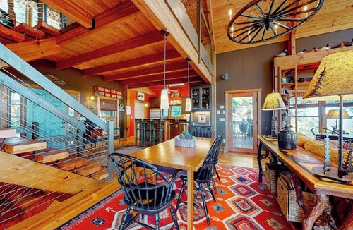 Clyde House | Secluded Smoky Mountain home with panoramic views, wood stove, & hot tub