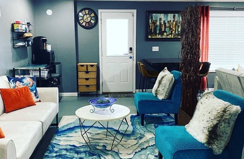 Powder Springs House | The Classy Cave! A spacious, basement suite hideaway w/hotel style kitchenette.