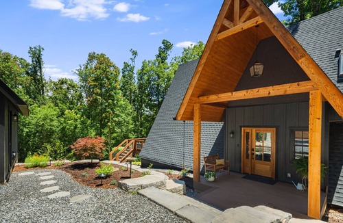 Lenoir Ski Chalet | Unique '72 A-Frame: Firepit, Hot Tub, Jukebox, EV
