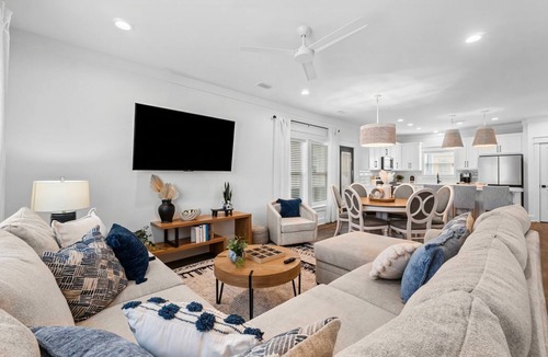 Inlet Beach Heights House | Walk to the Beach + Golf Cart | 4BR PCB Luxe Home with 30A Vibes