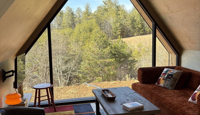Amish built A-frame , modern comforts, 20 minutes from Asheville