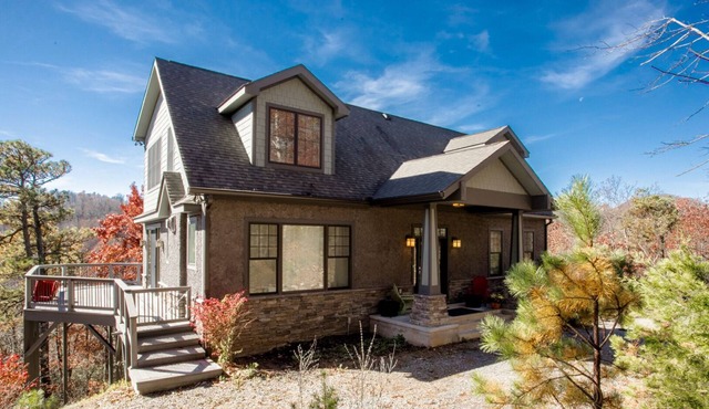 Burnt Ridge Retreat | Luxury Black Mountain Home w/Game Room & Mountain Views