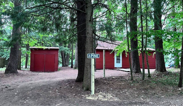 Charming One-Floor Waterfront Cabin with Dock & Fire Pit Near the River | Corinth, New York in Corinto