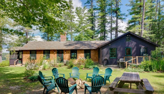 Dock & Beach Access! Waterfront Home on Kezar Lake in Lovell