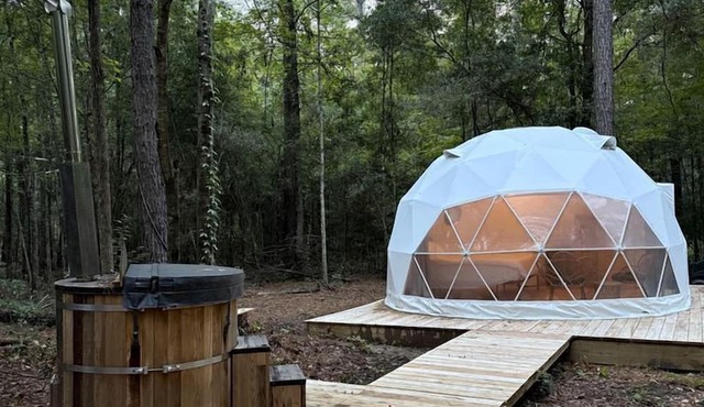 Dome Tent Retreat with Private Wood-Fired Hot Tub in Branchville, South Carolina